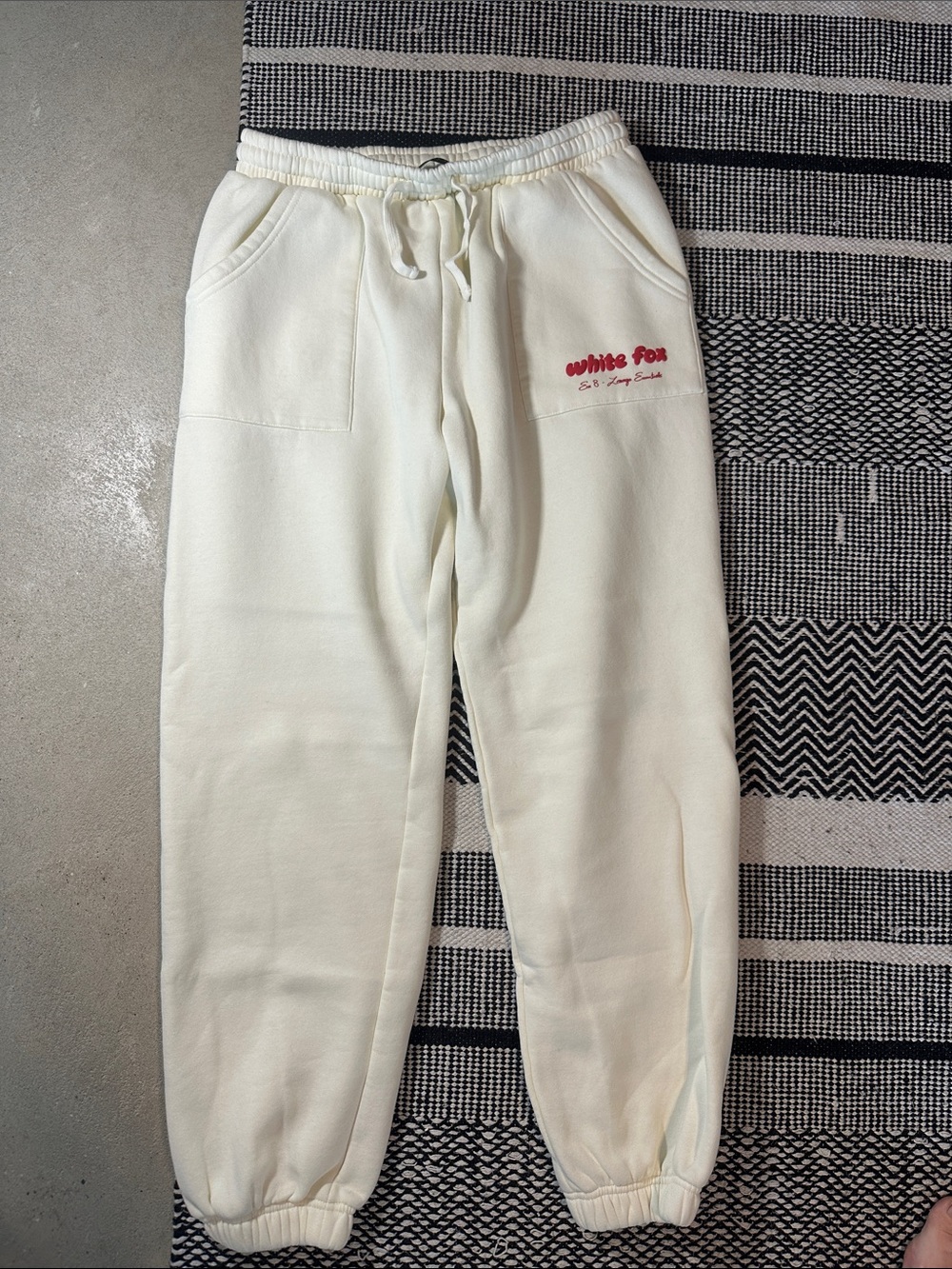 NWOT- White Fox Jogger - White/Pale Yellow